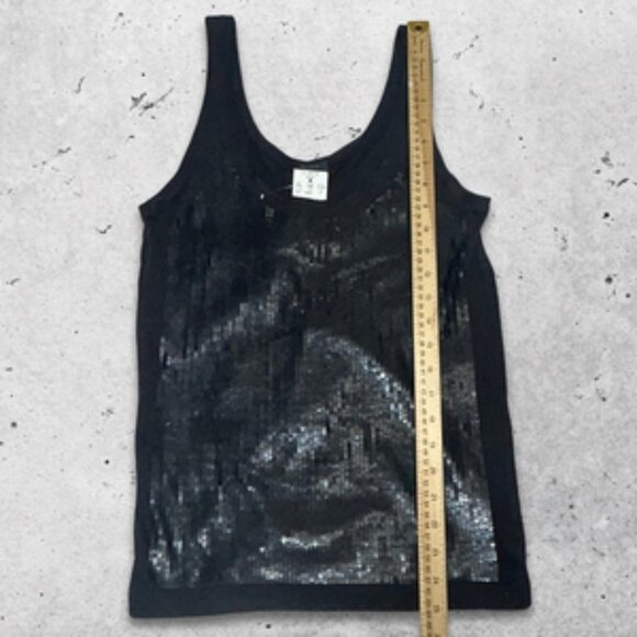 J.Crew Factory Tank Top Sequins Embellishment Cotton Sleeveless Design Black W S - Picture 4 of 10